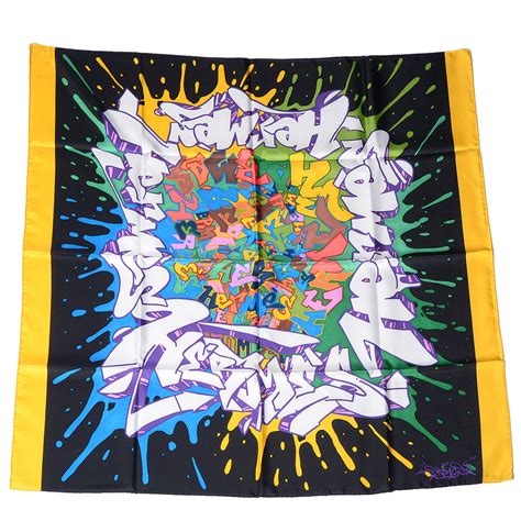 BRAND NEW 90cm Hermès Silk Scarf Graff (Grafitti) in Noir
